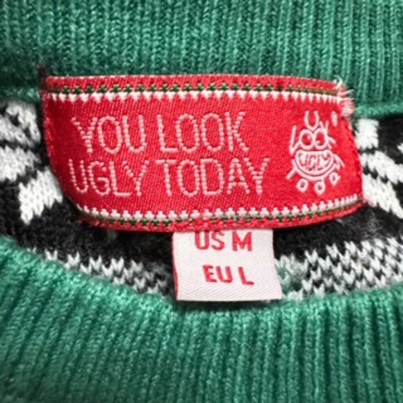 🎄 You Look Ugly Today Christmas Sweater Snowmen Penguins Men’s Size M - Picture 2 of 6